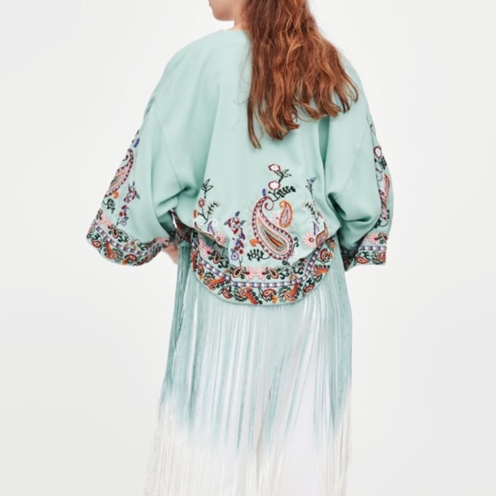 Zara Fringe Ombre Kimono
